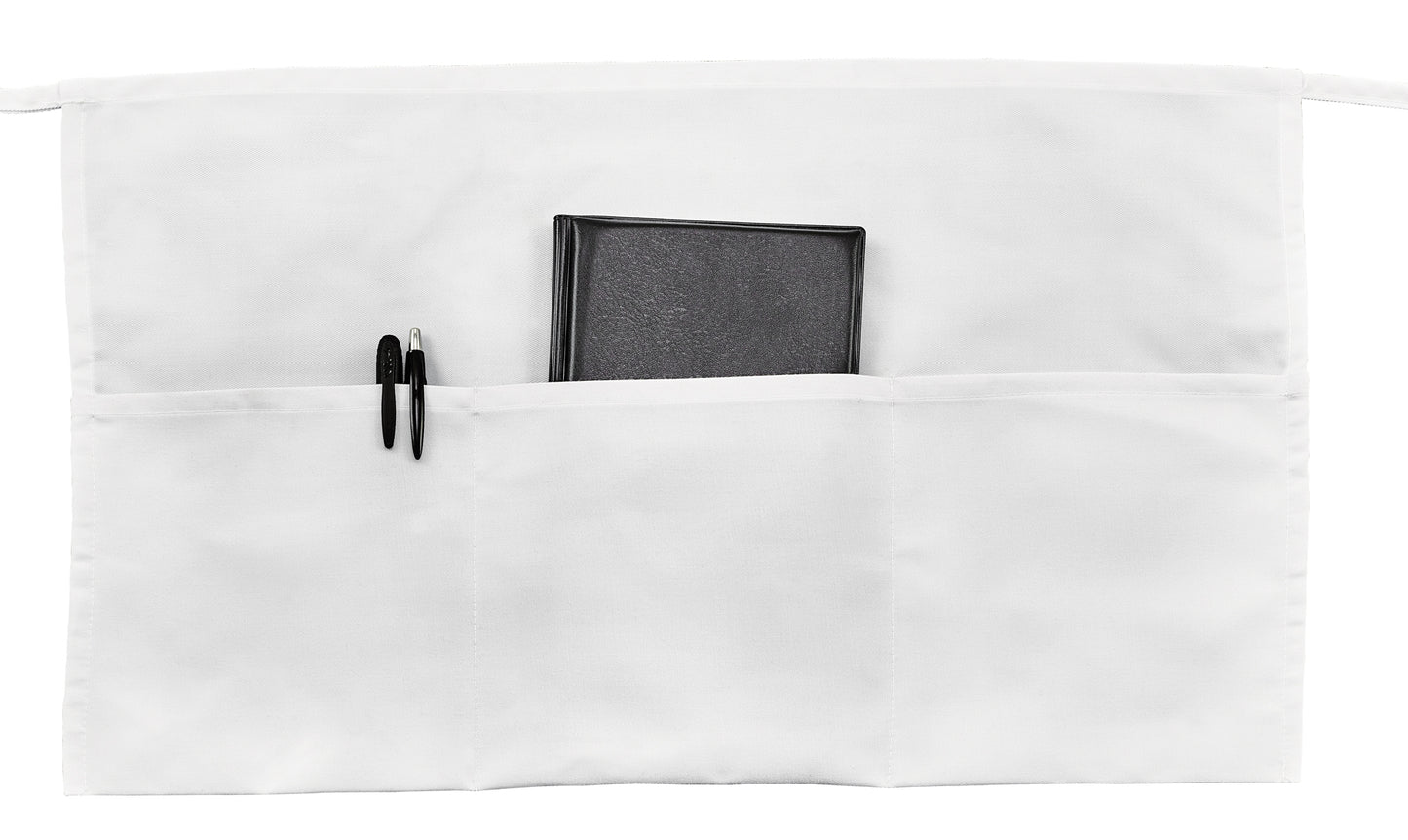 Winco WA-1221W White 3-Pocket Waist Apron