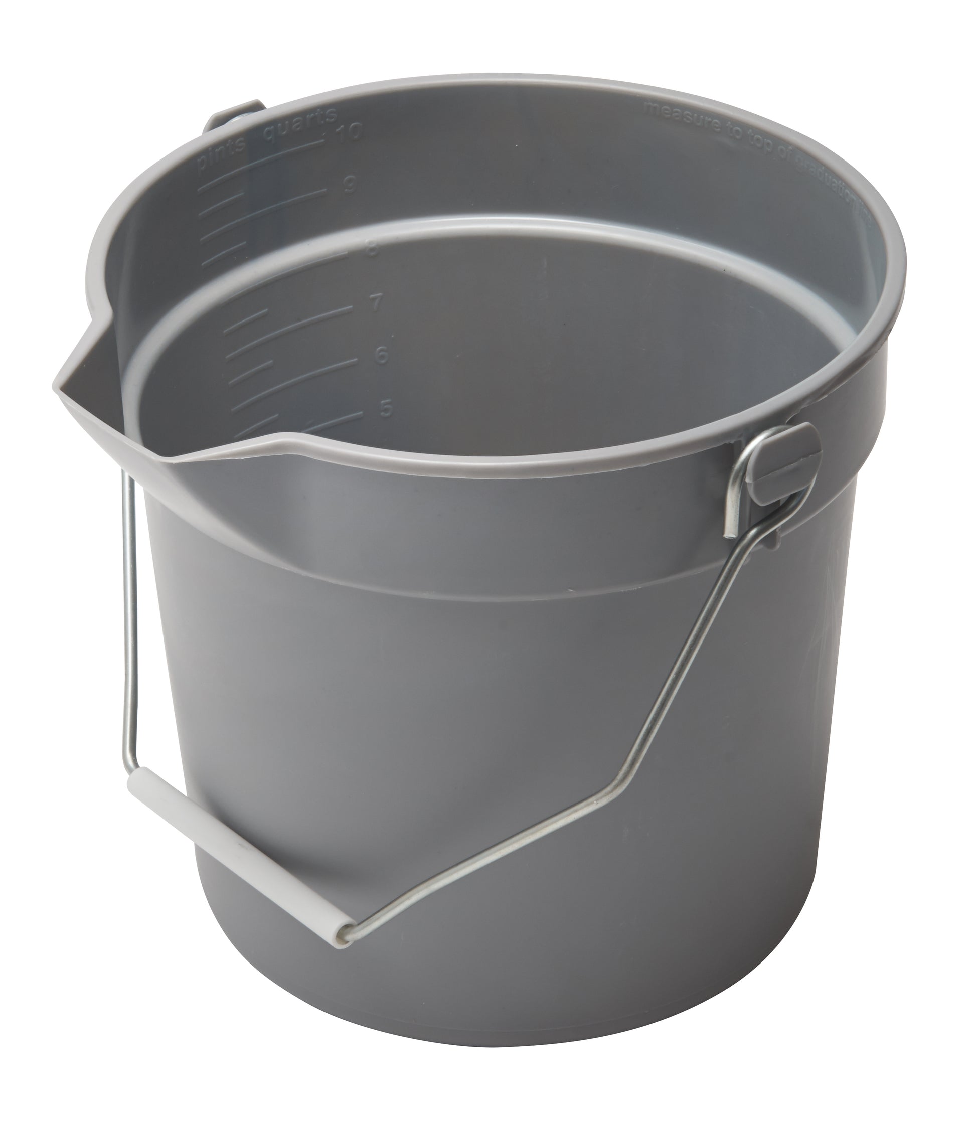 Winco UPP-14G 14 Qt. Gray Polypropylene Utility Pail with Pour Spout and Molded Graduations