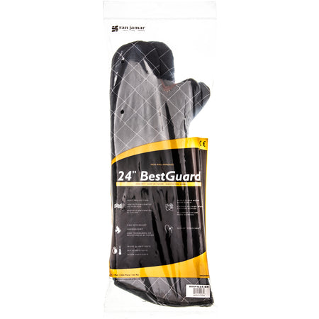 Carlisle 800FG24-BK 24" Black Poly/Cotton Blend Bestguard Ovenmitt