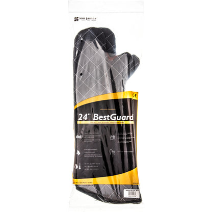Carlisle 800FG24-BK 24" Black Poly/Cotton Blend Bestguard Ovenmitt
