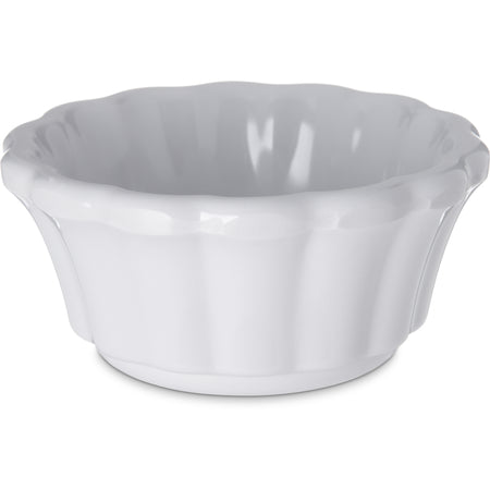 Carlisle 4394402 3 oz White Melamine Scalloped Ramekin