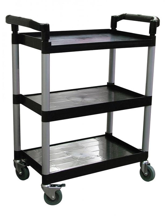 Omcan 24183 Black Plastic Bussing Cart with 16" x 24.75" tray size