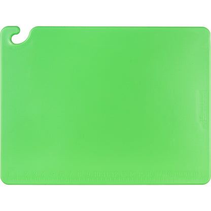 San Jamar CB182412GN 18" x 24" x 0.5" Green Cut-N-Carry Cutting Board