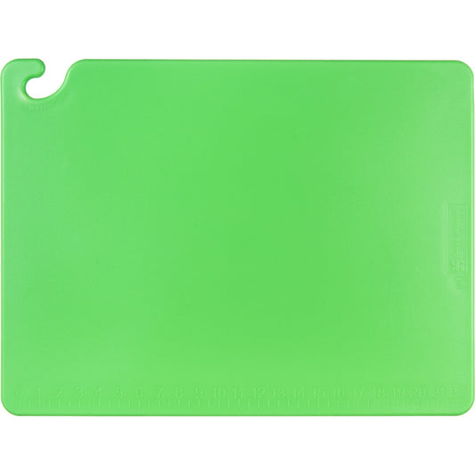 San Jamar CB182412GN 18" x 24" x 0.5" Green Cut-N-Carry Cutting Board