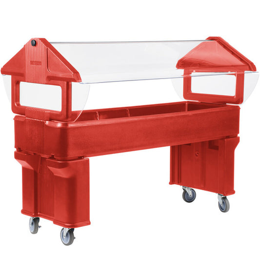 Carlisle 660605 6' x 2' x 4.2' Red Six Star Portable Food Bar with Legs