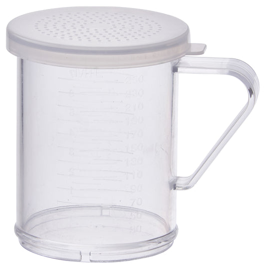 Winco PDG-10CS 10 oz. Small Hole Dredge with Clear Snap-on Lid