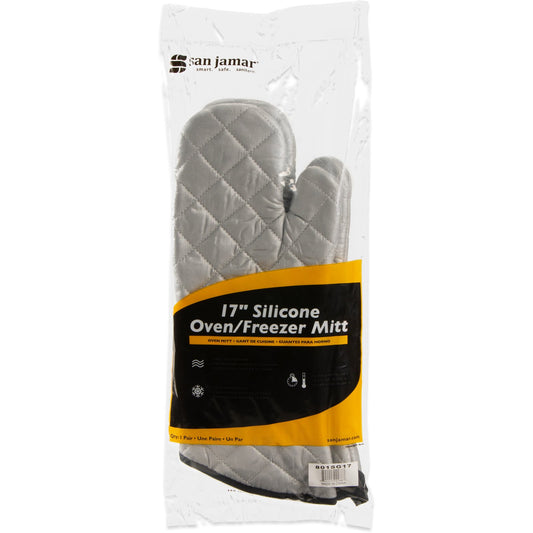 San Jamar 801SG17 17" Silver Silicone Oven/Freezer Mitt