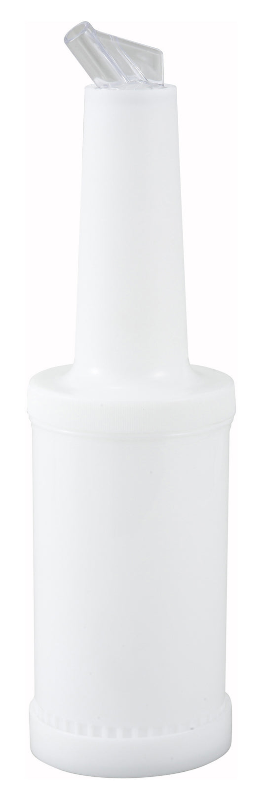 Winco PPB-2W 2 Qt. White Spout & Lid Liquor/Juice Pour Bottle