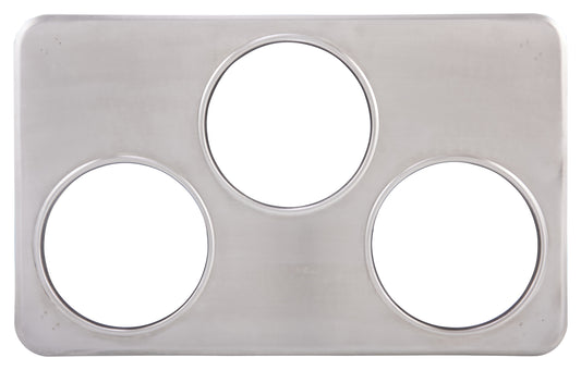 Winco ADP-666 Stainless Steel Adaptor Plate, Three 6-3/8" Holes