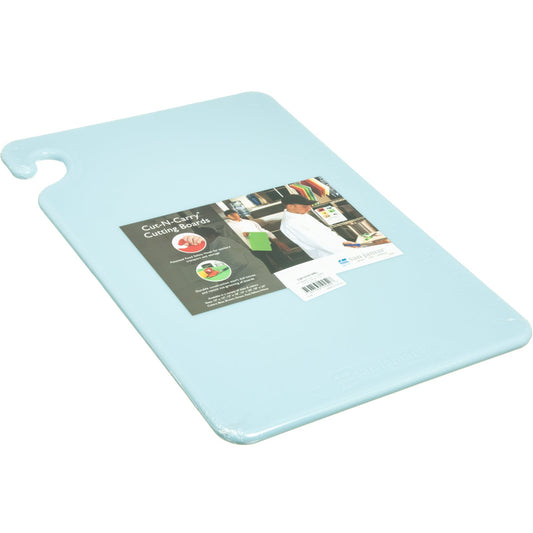 San Jamar CB121812BL 12" x 18" x 0.5" Blue Cut-N-Carry Cutting Board
