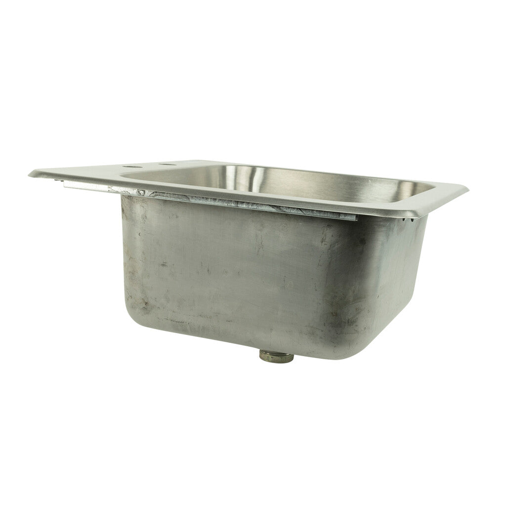 BK Resources DDI-1614824 One Compartment Stainless Steel Drop-In Sink 16L x 14W x 8D Bowls