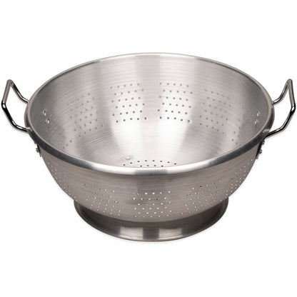 Carlisle 60280 16 Qt Silver Aluminum Signature Select Dura-Ware Standard Weight Colander