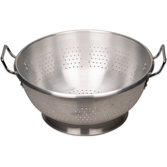 Carlisle 60280 16 Qt Silver Aluminum Signature Select Dura-Ware Standard Weight Colander