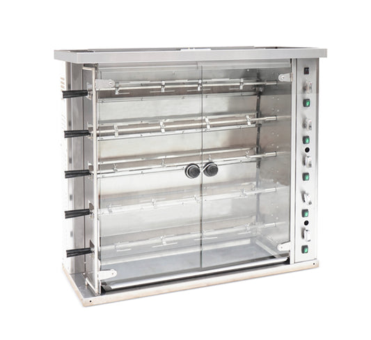 Omcan 47495 47" Gas Rotisserie With 5 Spits for 20 Chicken