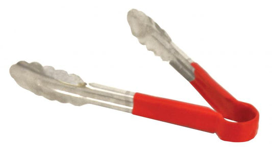 Omcan 80541 9-inch Red Plastic Handle Heavy-Duty Utility Tong