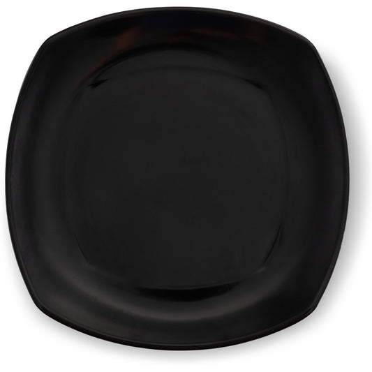 Carlisle 4330603 9.5" Black Upturned Corner Square Melamine Medium Plate