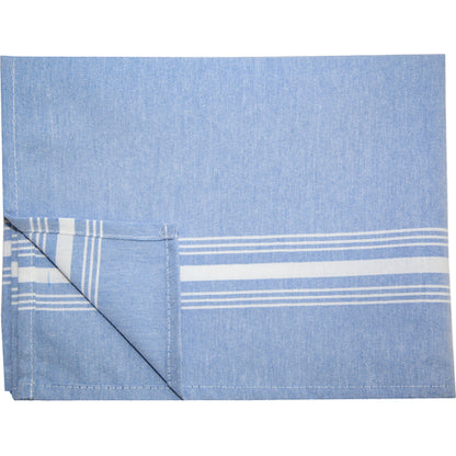 Snap Drape 54251822NH002 18" x 22" Blue 50% Spun Polyester/50% Filament Chambray Striped Napkin