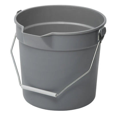Winco UPP-10G 10 Qt. Gray Utility Pail with Pour Spout and Molded Graduations