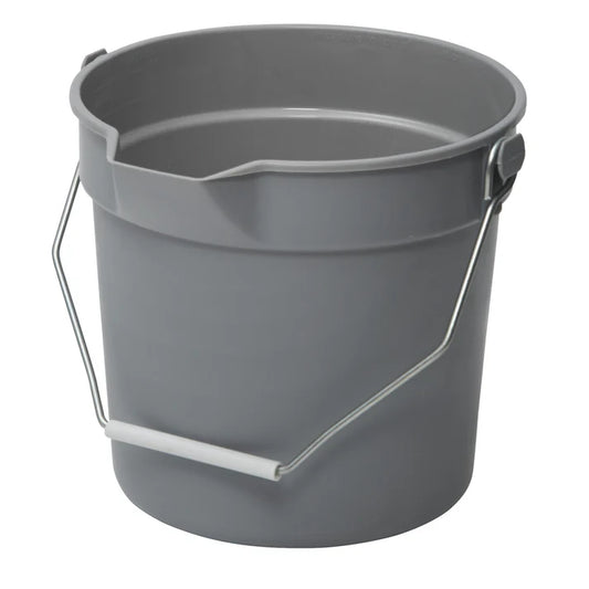 Winco UPP-10G 10 Qt. Gray Utility Pail with Pour Spout and Molded Graduations