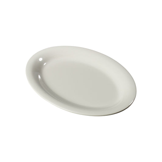 Carlisle 3308642 9.5" x 7.25" Bone Oval Sierrus Melamine Platter Tray