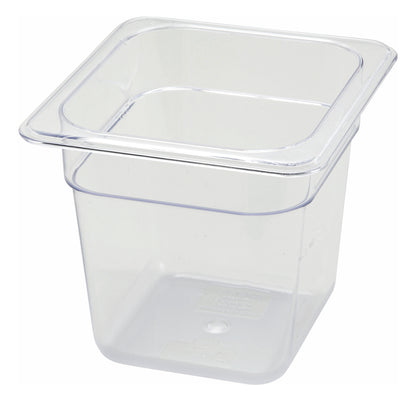 Winco SP7606 1/6 Size Polycarbonate Food Pan, 6" Deep