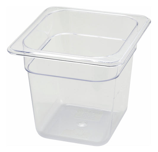 Winco SP7606 1/6 Size Polycarbonate Food Pan, 6" Deep