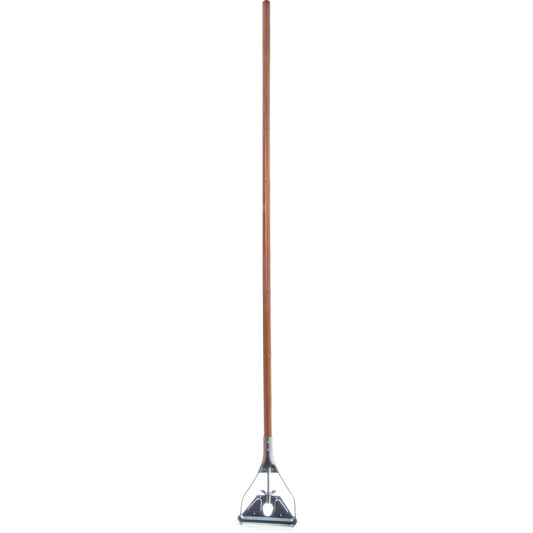 Carlisle 4034000 63" Tan Wood Mop Handle with Metal Head