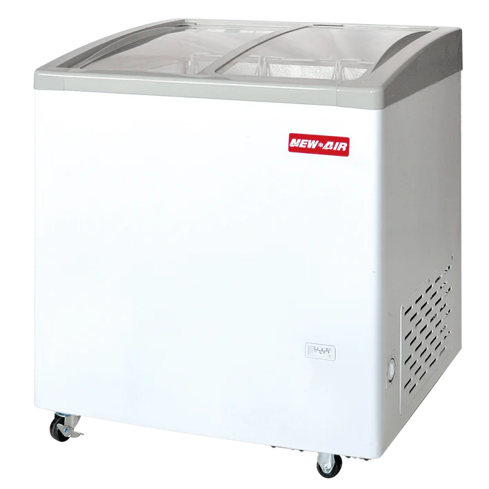 New Air NIF-32-CG 32" Curved Glass Ice Cream Freezer with 3 Baskets