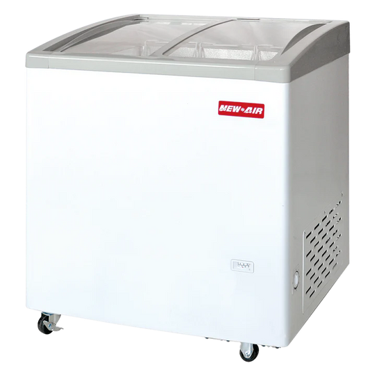 New Air NIF-32-CG 32" Curved Glass Ice Cream Freezer with 3 Baskets