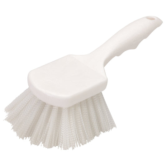 Carlisle 3662000 8" White Flo-Pac Utility Scrub Brush With Nylon Bristles
