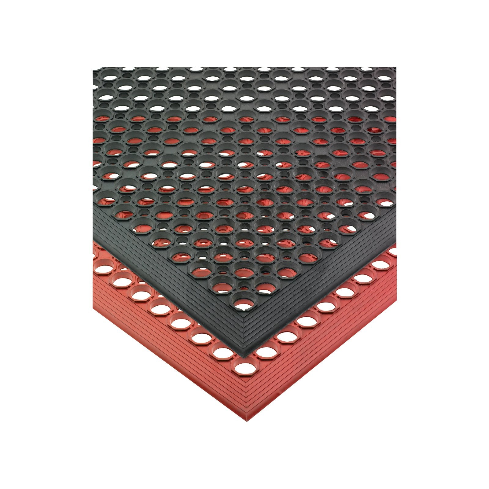San Jamar KM1200 3' x 5' x 1/2" Red Rubber EZ-Mats Light Duty - Bevelled
