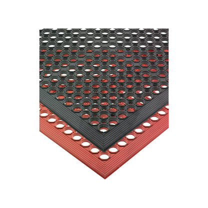 San Jamar KM1200 3' x 5' x 1/2" Red Rubber EZ-Mats Light Duty - Bevelled