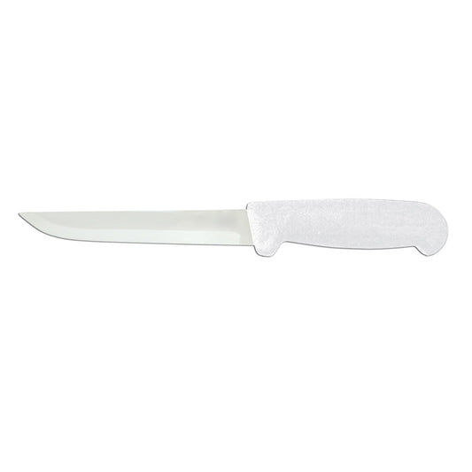 Omcan 11717 6-inch Straight Blade Boning Knife with White Polypropylene Handle