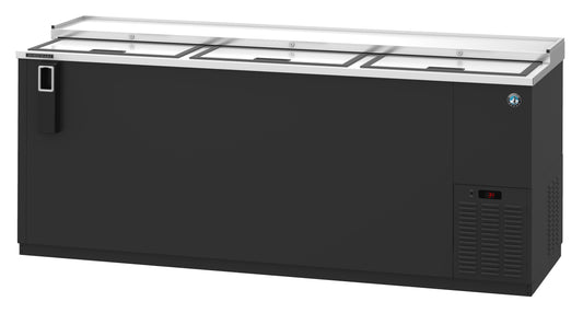 Hoshizaki CC80 Black Three Section Vinyl Back Bar Bottle Cooler, Slide Top Doors Refrigerator