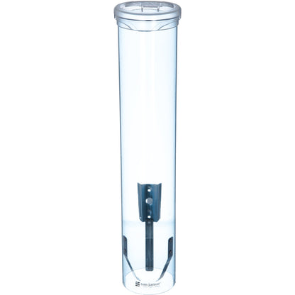 San Jamar C4160TBL Small Blue Pull-Type Water Cup Dispenser with Flip Cap