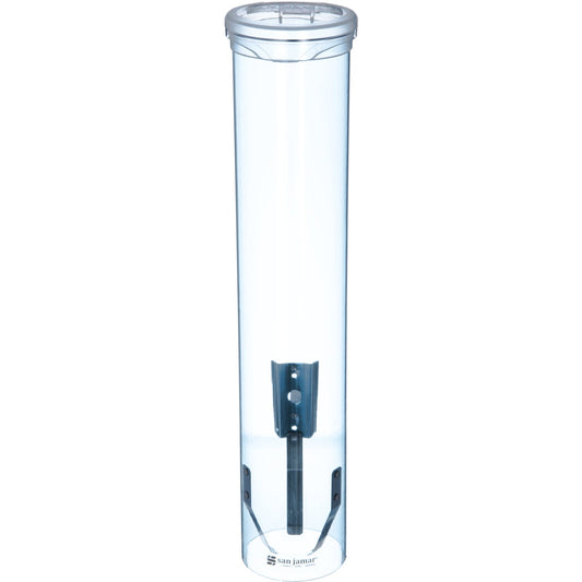 San Jamar C4160TBL Small Blue Pull-Type Water Cup Dispenser with Flip Cap