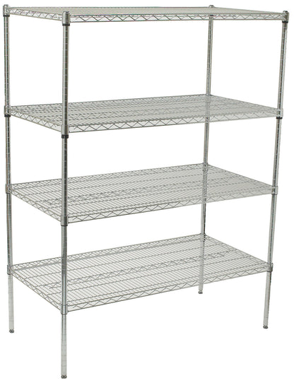 Winco VCS-2436 24" x 36" x 72" Chrome-Plated 4-Tier Wire Shelving Set