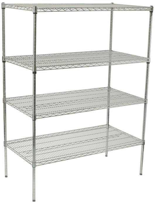 Winco VCS-2436 24" x 36" x 72" Chrome-Plated 4-Tier Wire Shelving Set
