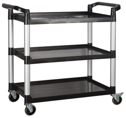Winco UC-3019K Black 3-Tier Plastic Utility Cart