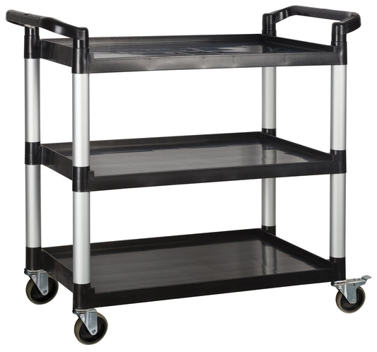 Winco UC-3019K Black 3-Tier Plastic Utility Cart