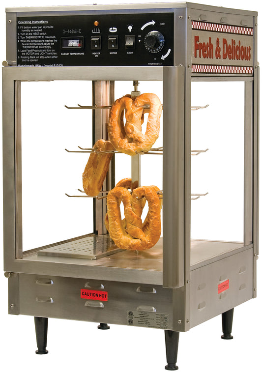 Winco 51012 Benchmark 12" Humidified Rotating Pizza / Pretzel Warmer Display