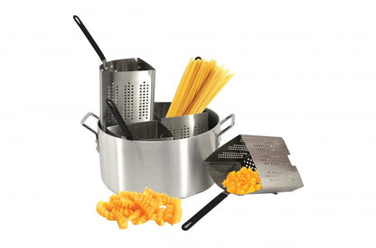 Omcan 40515 Aluminum Pasta Cooker Set with 4 Stainless Steel Inserts
