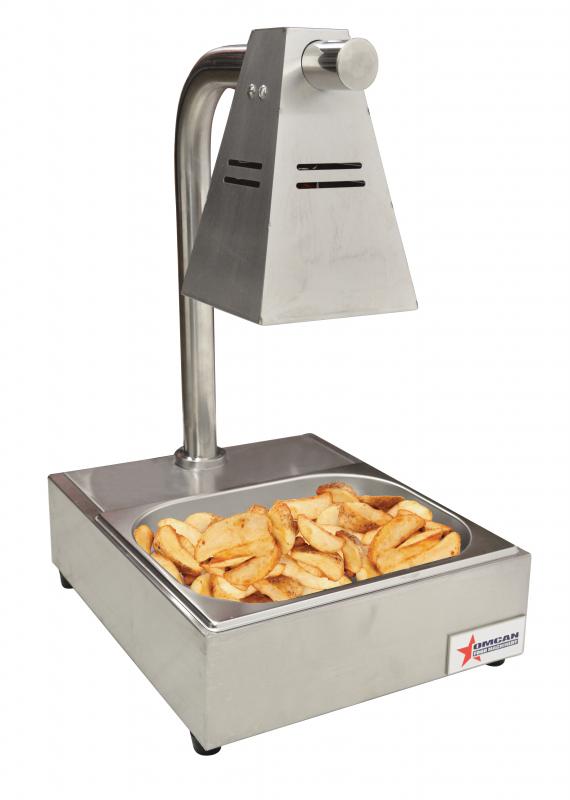 Omcan 39602 Single - Bulb Chip Dump with Tray and 275-Watt Infrared Bulb