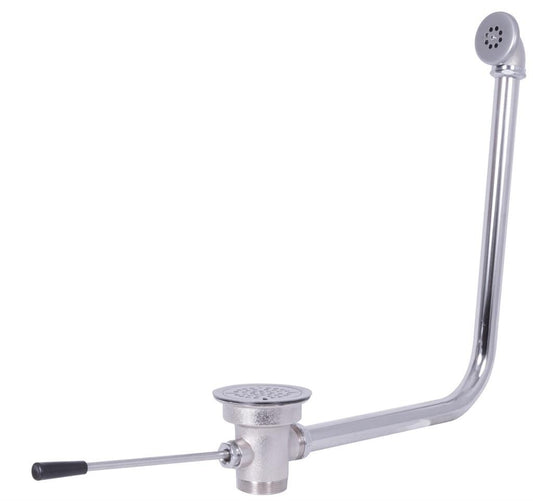 BK Resources BK-SLW-2O Nickel-Plated Lever Waste Valve, Straight Drain With Overflow,3-1/2" Sink Opening