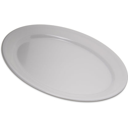 Carlisle 4356002 12" x 8.5" White Oval Dallas Ware Melamine Platter Tray