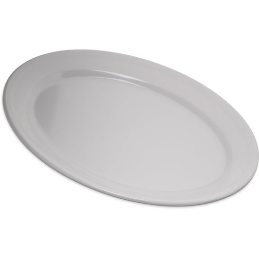 Carlisle 4356002 12" x 8.5" White Oval Dallas Ware Melamine Platter Tray