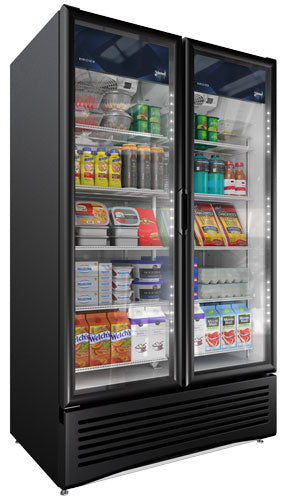 Omcan 45249 37 cu.ft. 47-inch Black Double Swing Door Refrigeration