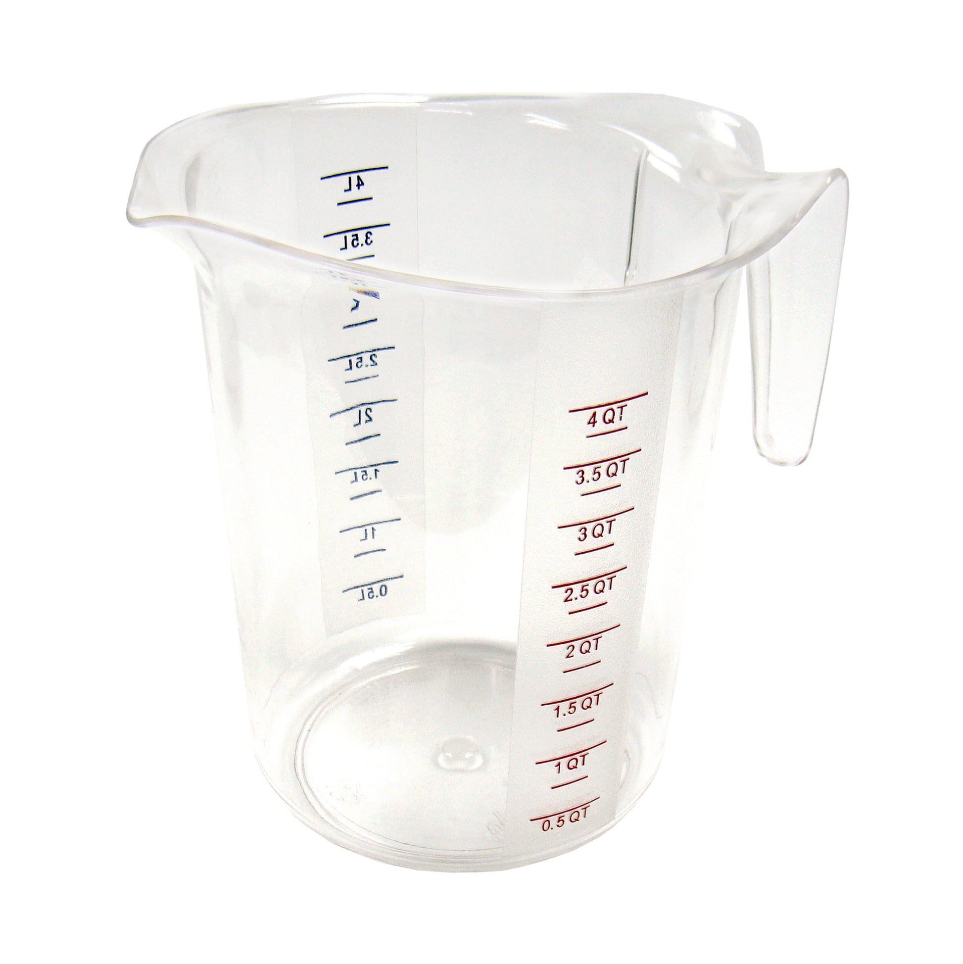 Winco PMCP-400 4 Qt. Color Graduations Polycarbonate Measuring Cup
