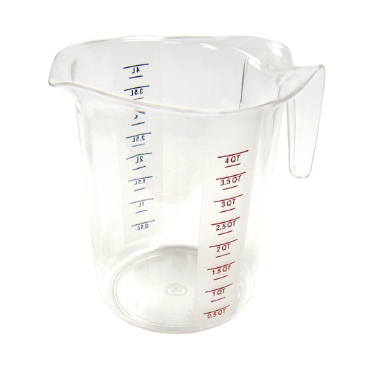 Winco PMCP-400 4 Qt. Color Graduations Polycarbonate Measuring Cup