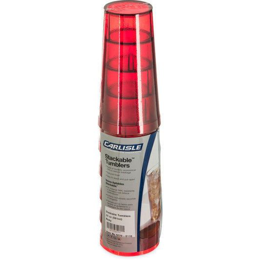 Carlisle 5220-8110 20 oz Ruby SAN Stackable Tumbler - Cash & Carry (6/pk)